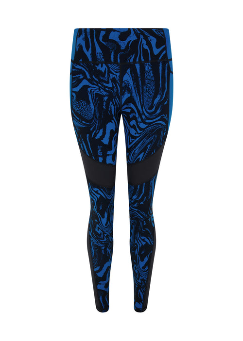 Prowess Print Block Leggings- Blue Swirl